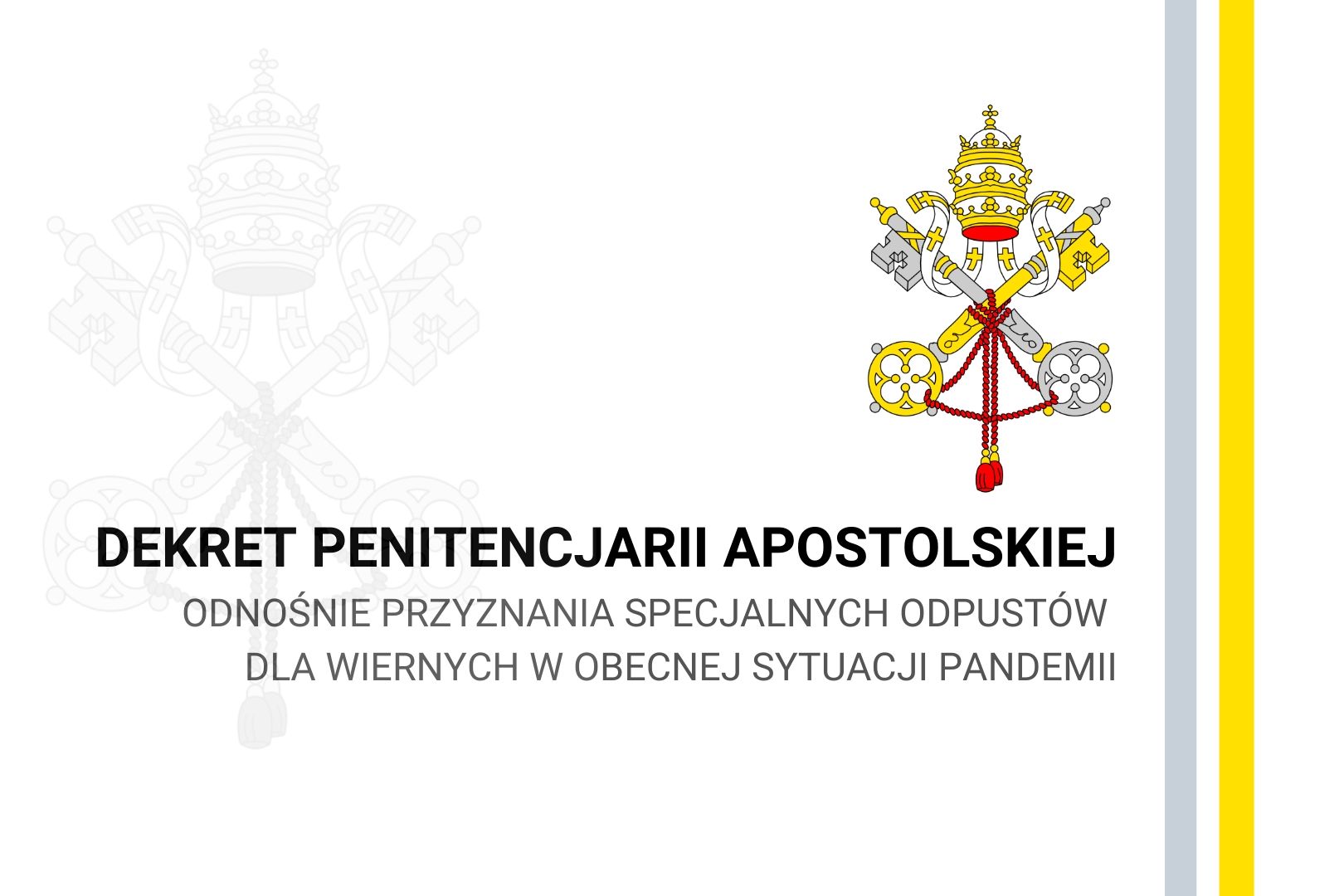 Dekret Penitencjarii Apostolskiej w związku z koronawirusem