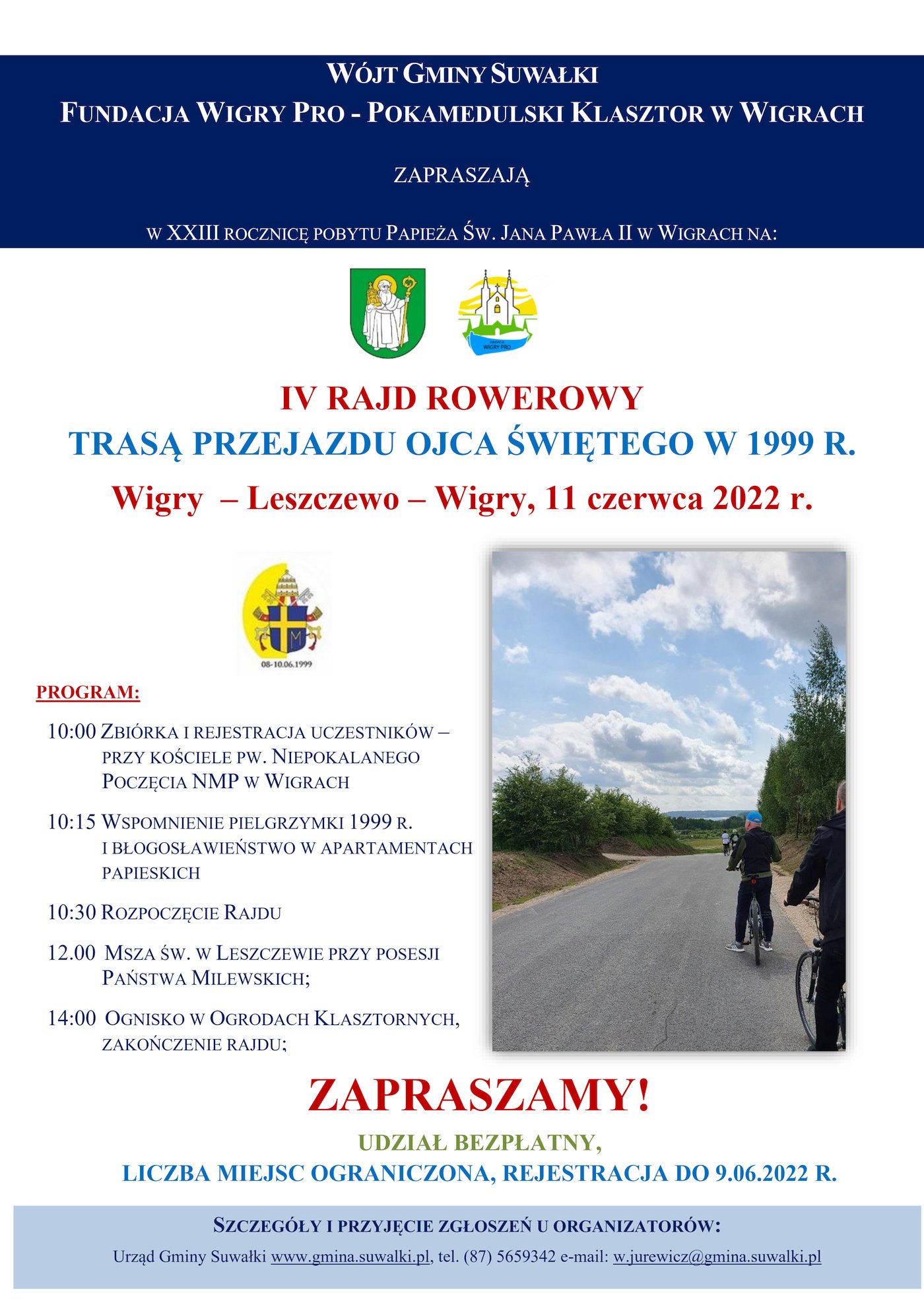 Zaproszenie na IV Rajd Rowerowy 11.06.2022